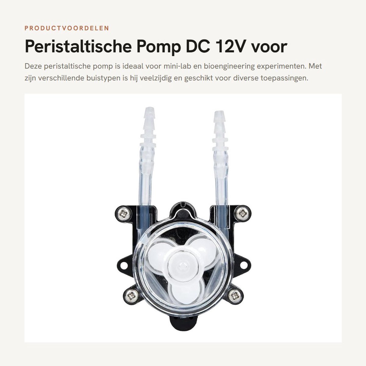 Dailygoods- Peristaltische Pomp DC 12V - Type C 3x5mm Rubber Buis - Compacte Motor 32x23mm - Voor Mini Lab - Bioengineering Experimenten