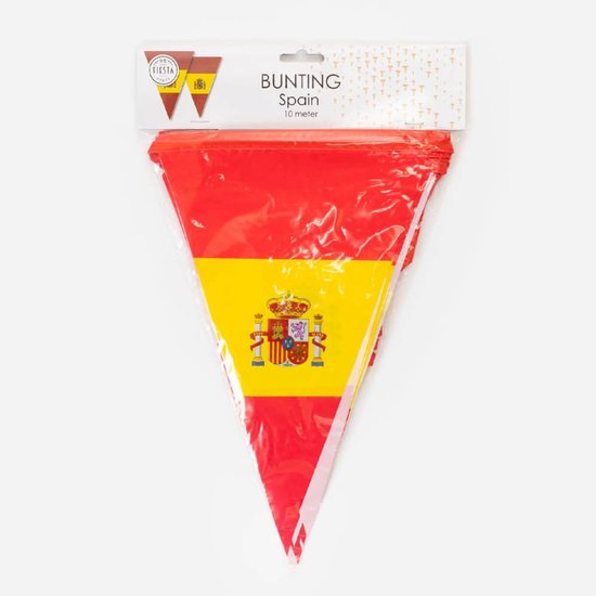 Vlaggenlijn met de Spaanse vlag, 10 meter lang.