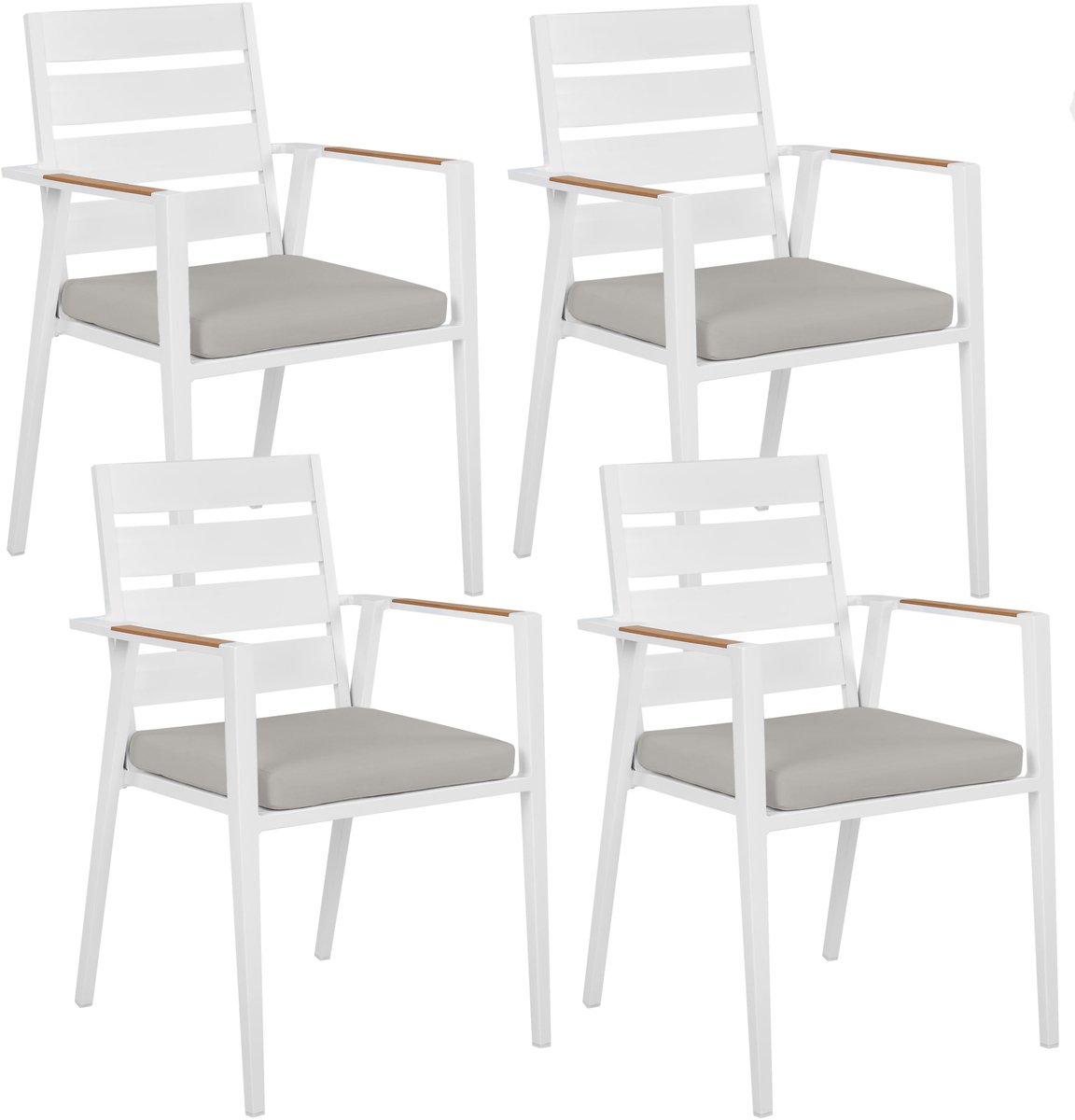 TAVIANO - Tuinstoel set van 4 - Grijs - Aluminium
