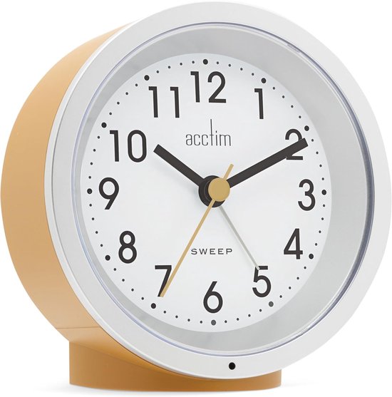 Slimme Wekker - Nachtkastklok - Wakker Worden - Niet-tikkende Wijzer - 10 cm Hoog - Geel — afbeelding 4