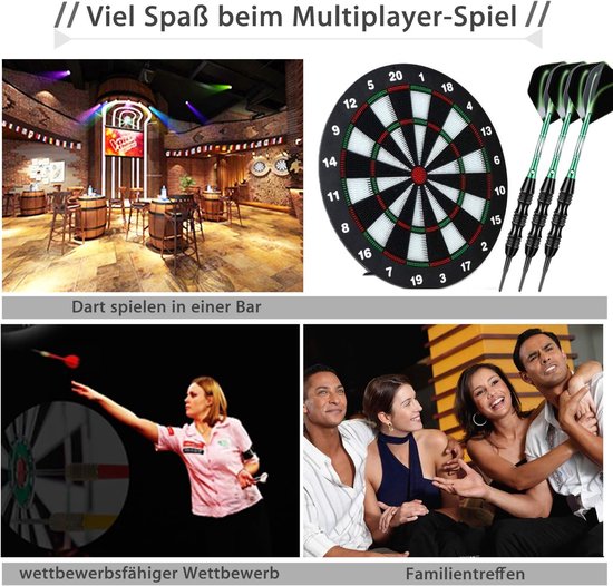 Dartpijlen Set - Soft Darts - Dartspel Spelen - Aluminium Shafts - 20 Gram - Groen — afbeelding 3