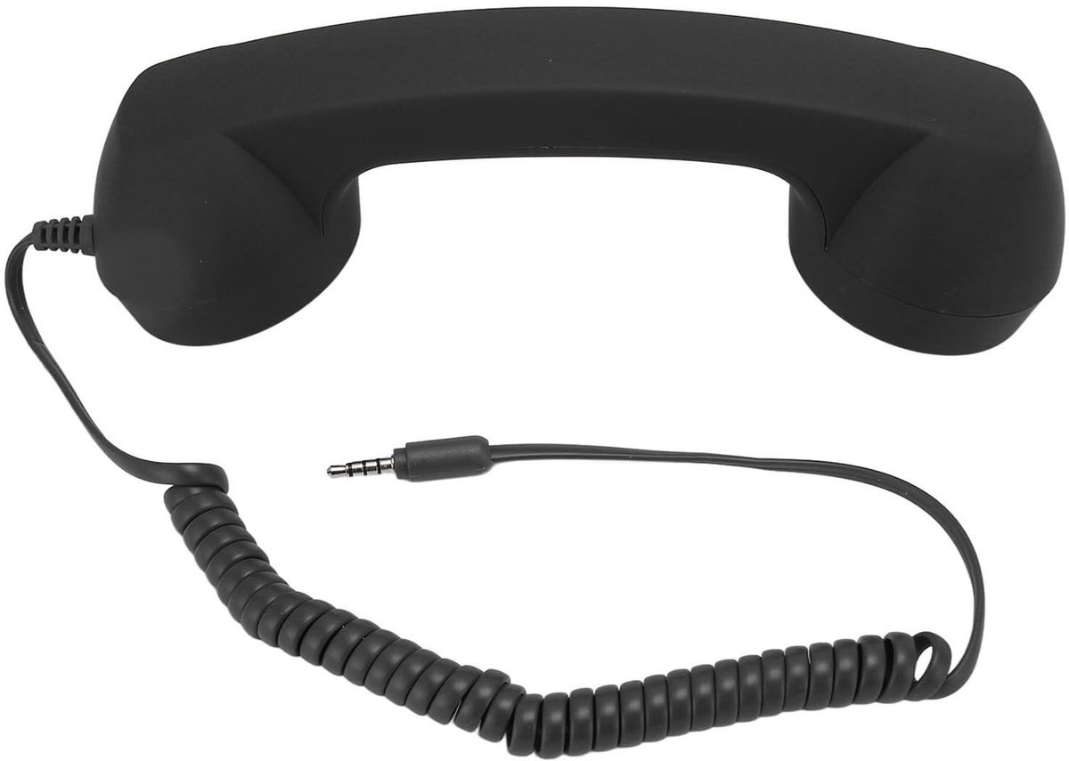 Dailygoods- Telefoonontvanger Retro - 3,5 mm Stekker - Volumeregeling - Geluidsschakelaar - Stralingsbestendig - 9ft Krulsnoer - Telefoonhoorn