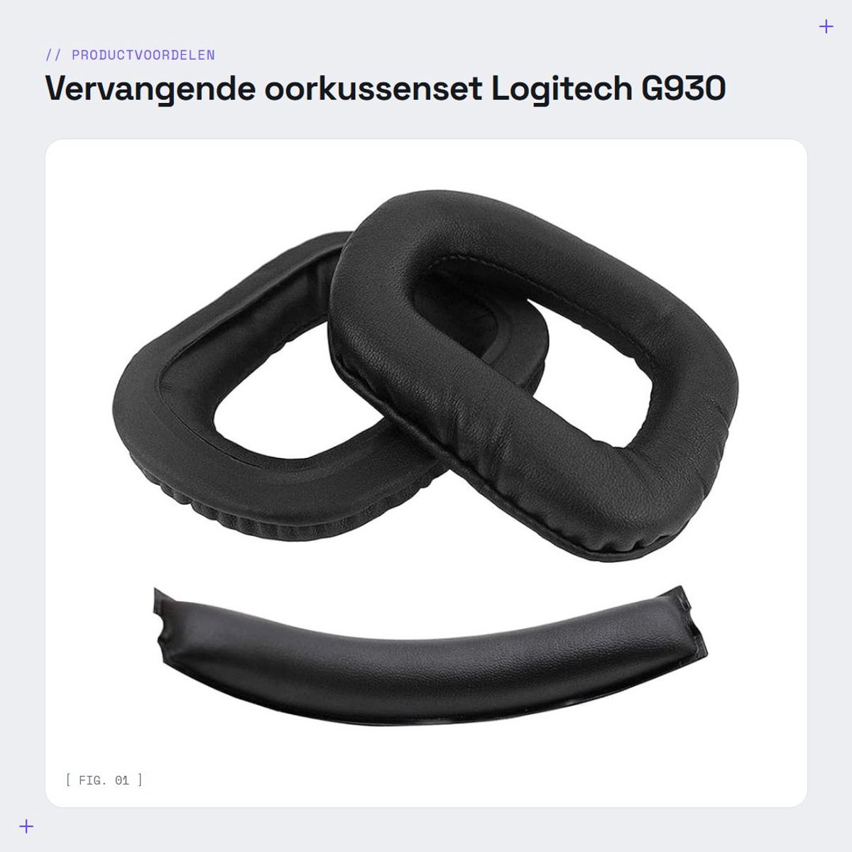 Dailygoods - Vervangende oorkussenset - Logitech G930 - Comfortabel en duurzaam - Zwart - Hoofdband en oorkussen - Ideaal voor gamers - Geschikt voor...