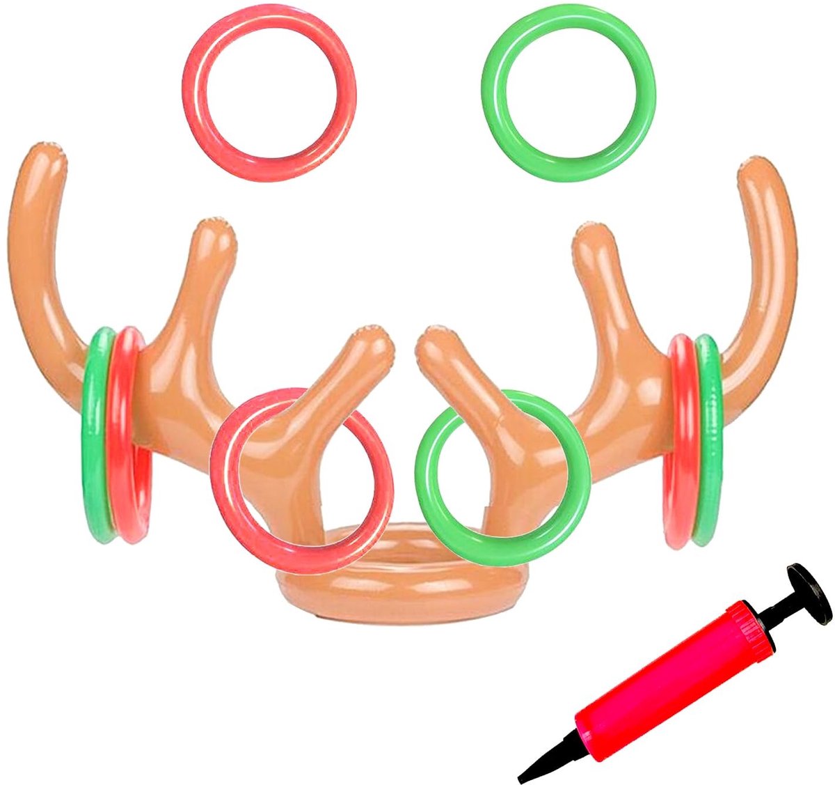 Dailygoods- Opblaasbaar Speelgoed - 10 Stuks Hertengeweien/Werpringen - Zwembadspeelgoed - Decoratie voor Zwembadfeest - Lichtgewicht/Duurzaam - Gemakkelijk Op te Blazen