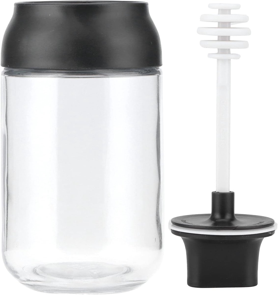 Glazen Honingpot 250ml met Lepel - Luchtdicht en Minimalistisch voor Keuken en Thuisgebruik