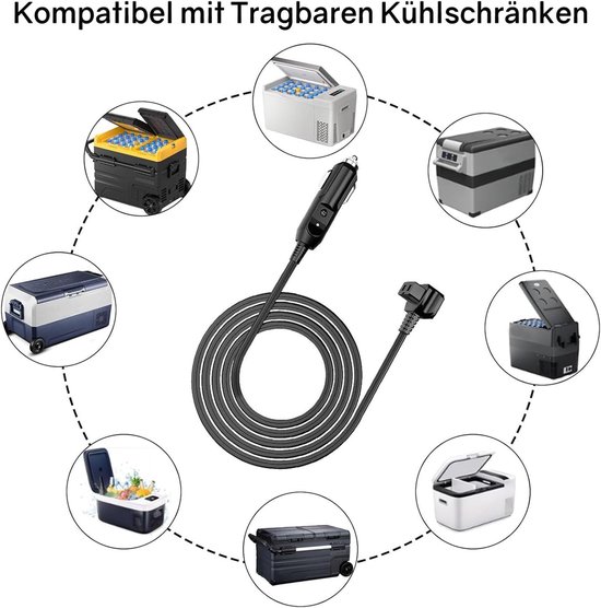 Thijox - 12V Koelbox Kabel - Universele Voedingskabel voor Camping, Auto, Vakantie, Koud Houdende Apparaten, Duurzaam en Flexibel, 3 Meter van Thijox — afbeelding 5