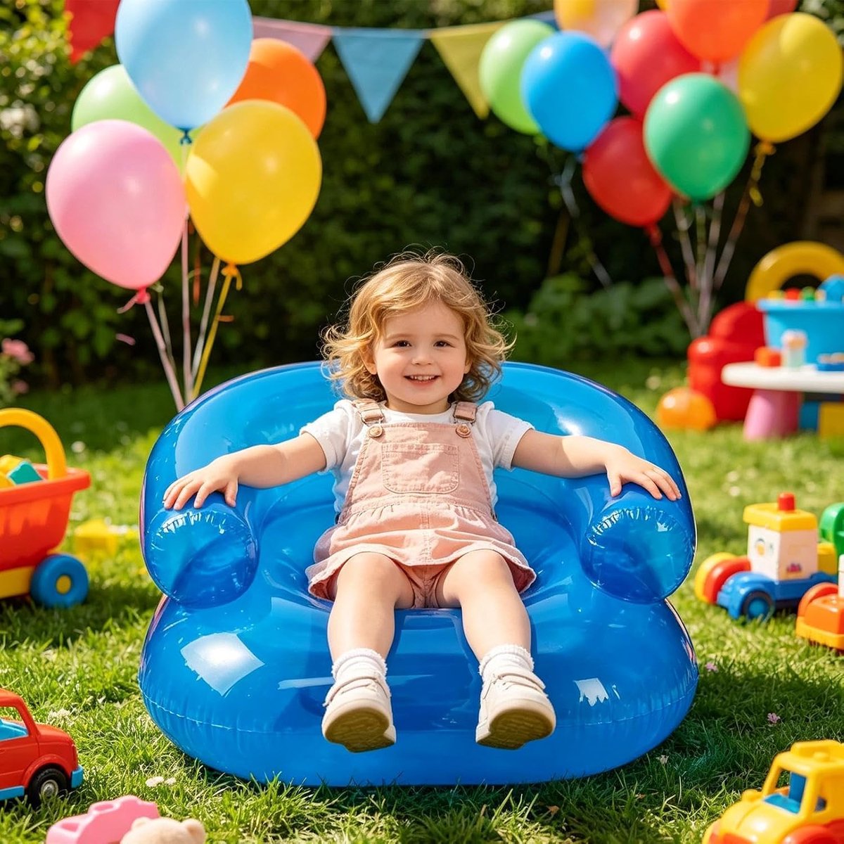 Thijox - Opblaasbare Stoel - Draagbare Lounger Luchtbank voor Camping, Zwembad, Feest, Filmavond - Comfortabele en Snelle Opblaasbare Bank - Ideaal vo