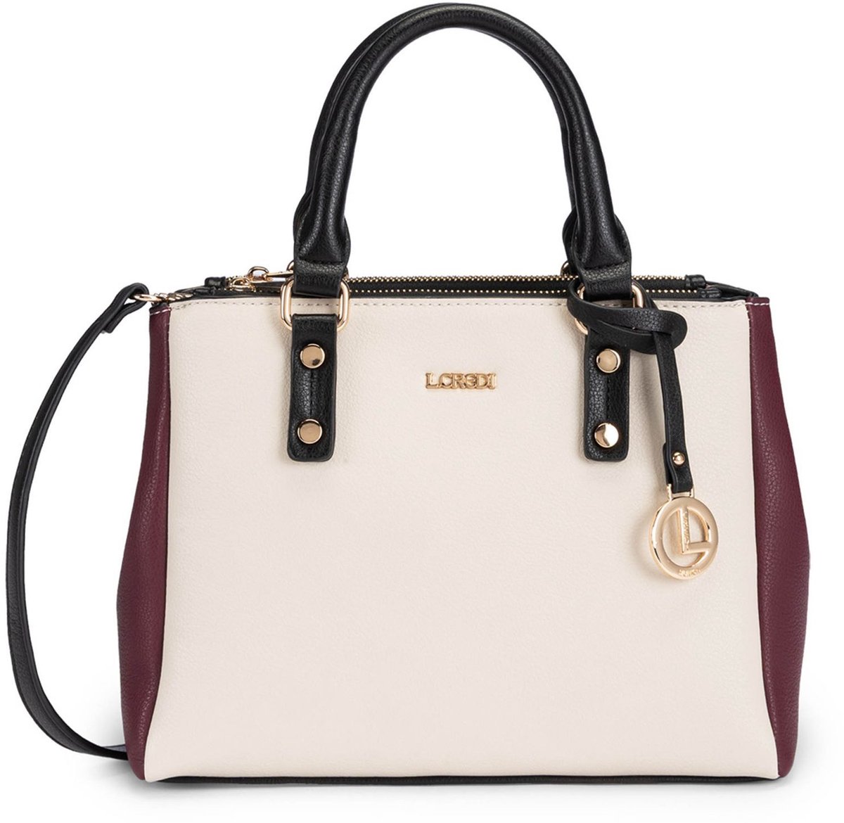 L.CREDI handtas schoudertas Solivette Handbag Cherry Shade beige
