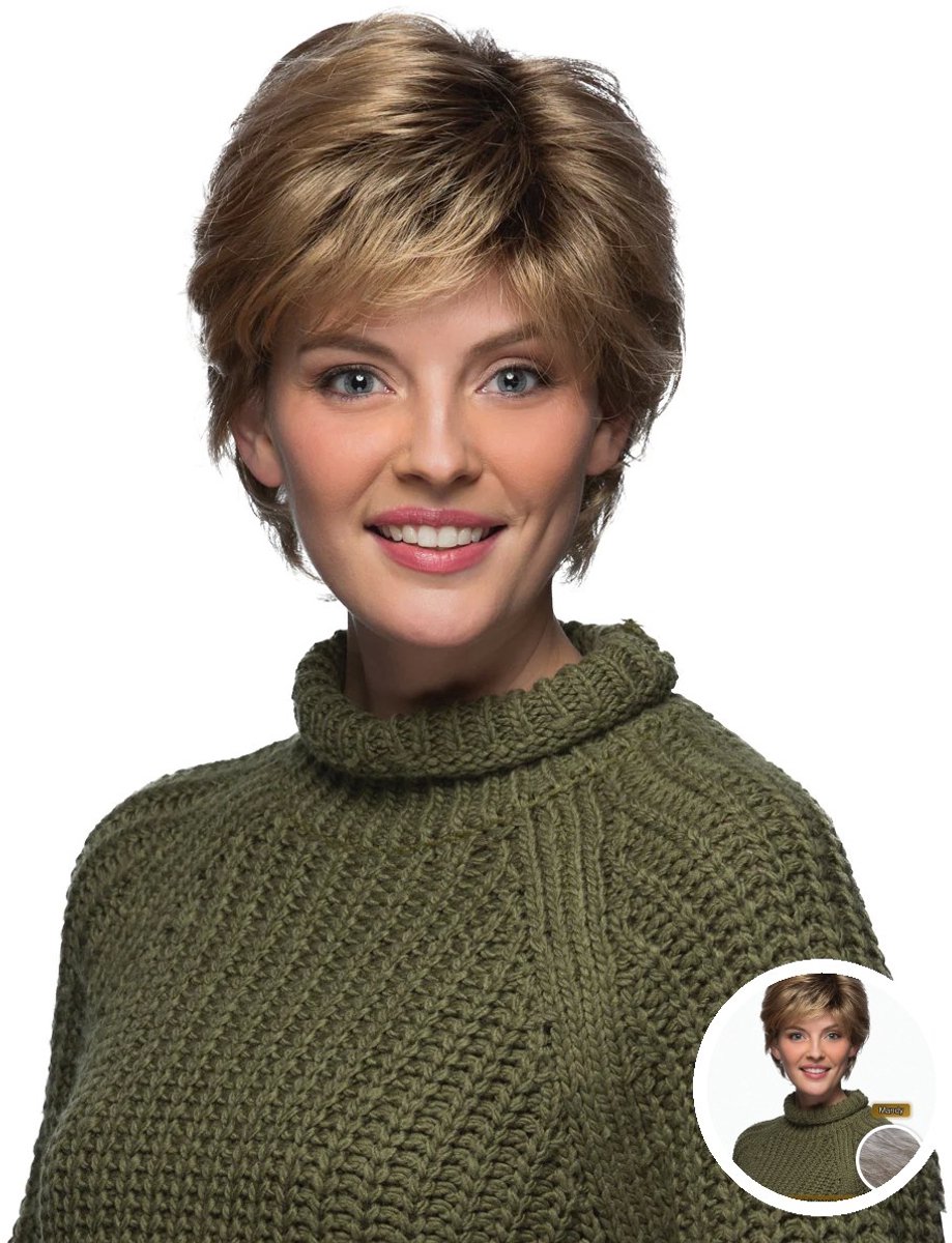 Estetica Designs Mandy Synthetisch Haarwerk - Pure Stretch Cap, 51 cm, Roodbruin, Lila Nuances