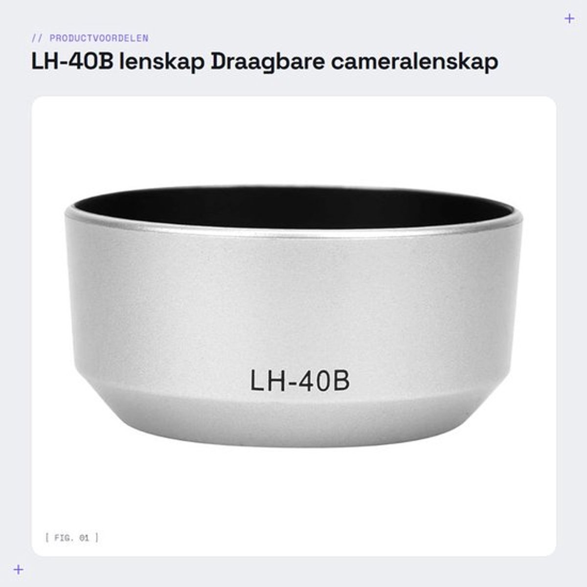 Lenskap Draagbaar - Cameralenskap - Zwart Kunststof - Voor M.ZUIKO 12-40 mm F2.8 - Vermijdt Verblinding - Gewicht 14g - Lenshood