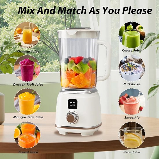 Mini-mixer, smoothie maker to go, 600 ml, oplaadbare persoonlijke blender met 10 roestvrijstalen messen, draadloos, oplaadbaar, 10+ mixprocessen voor smoothies, shakes en sap onderweg van MINI — afbeelding 5