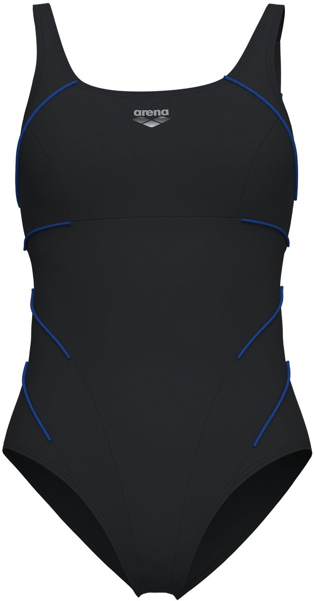 Arena Dames Badpak Jewel Low C Cup R Nacht/Grijs/Felblauw