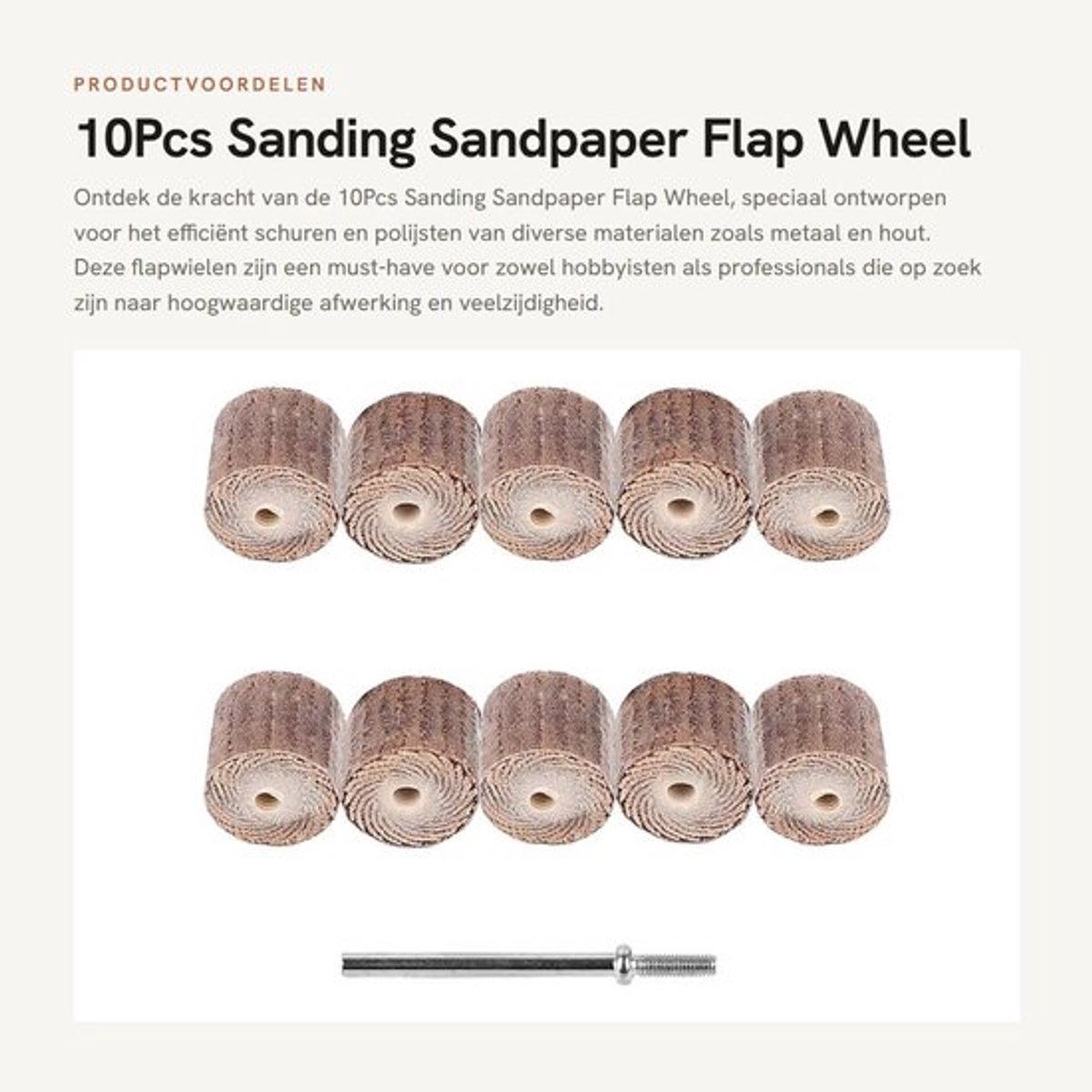 10Pcs Sanding Sandpaper Flap Wheel - Polijstschijven voor Metaal en Hout - Coarse 13MM - Grit #600 - Geschikt voor Drills en Slijpmachine...