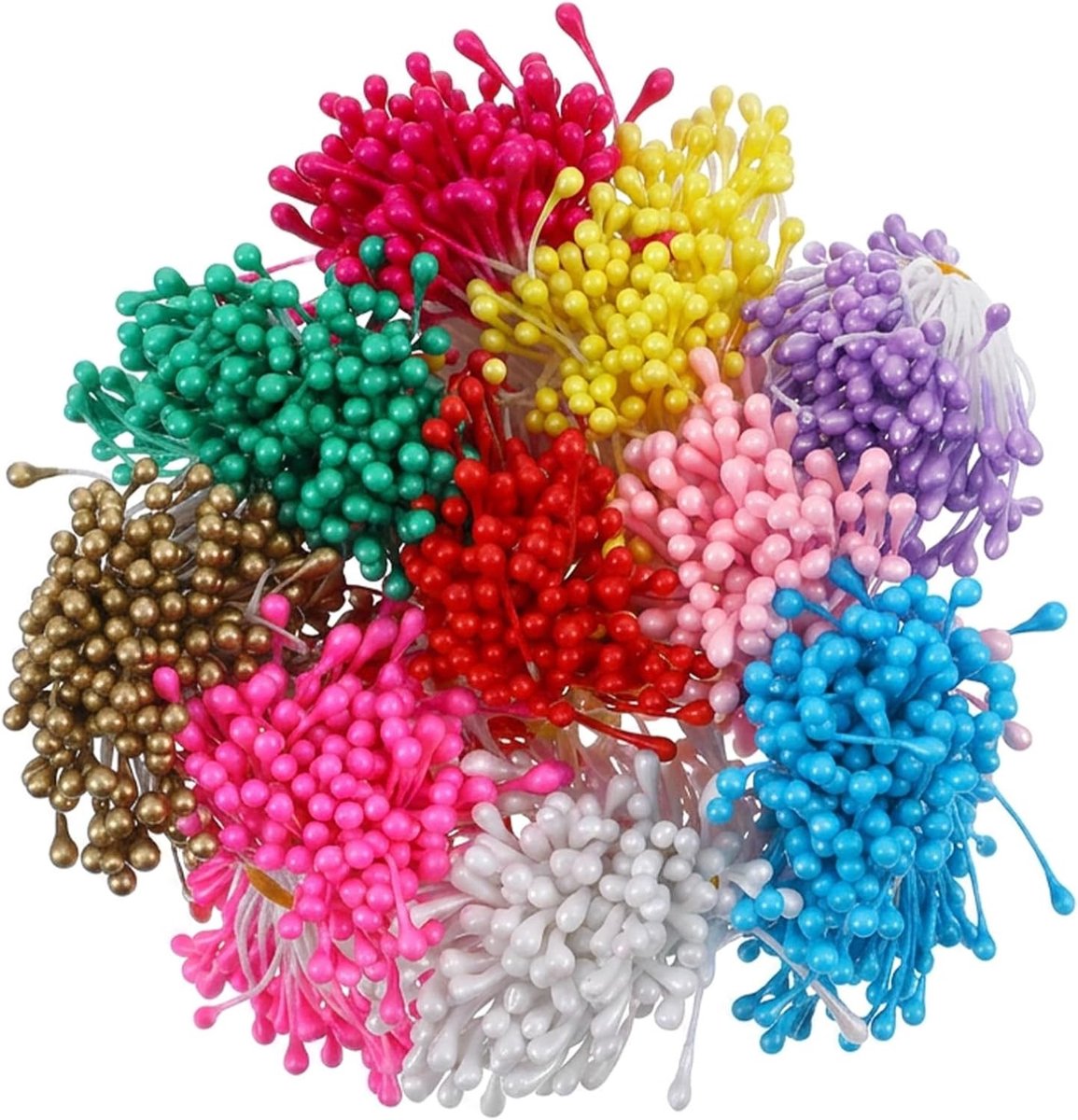 1500 stuks kunstmatige bladeren voor doe-het-zelf knutselen, pijpenreinigers en bloemen, ideaal voor Valentijnsboeketten, bruiloften en scrapbooking, 10 kleuren beschikbaar