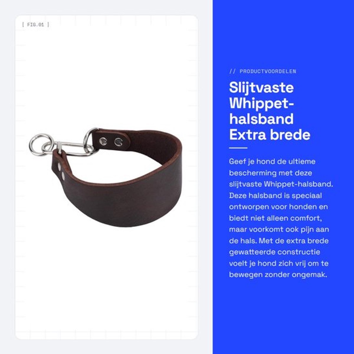 Halsband Slijtvaste Gewatteerd - Extra Brede Halsband - Taps Toelopend - Bescherming tegen Pijn - Comfortabel voor Hond - Hondhalsband
