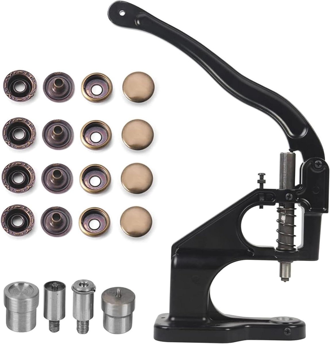 Knoppenpers Machine - Knopen Pers - Kleding Maken - Handbediende Pin Pers - 276 x 3457 cm - Zwart