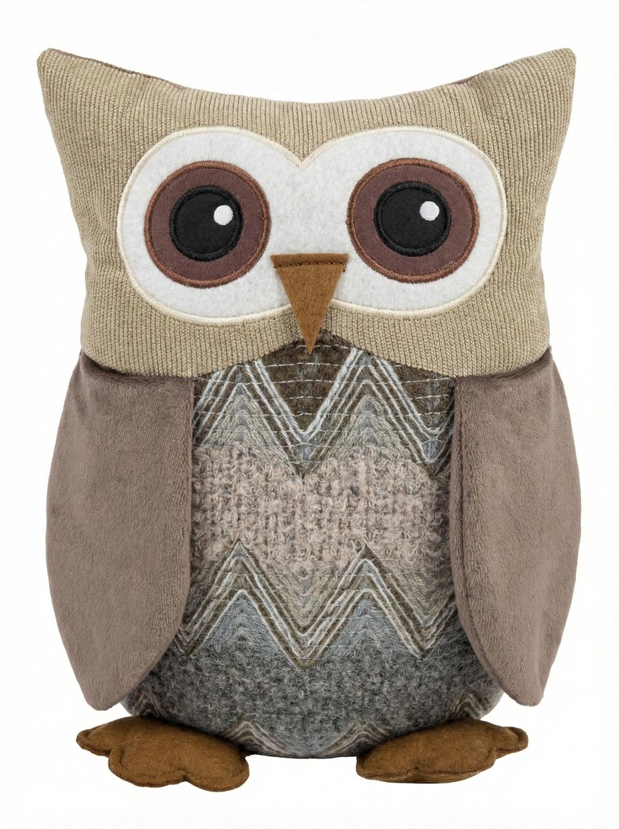 SnelShoppen - Deurstopper Uil in Diervorm - Zware 1 kg Stof - Decoratieve Deurstopper voor Kinderen, Woonkamer, Slaapkamer, Leuke Huisdecoratie