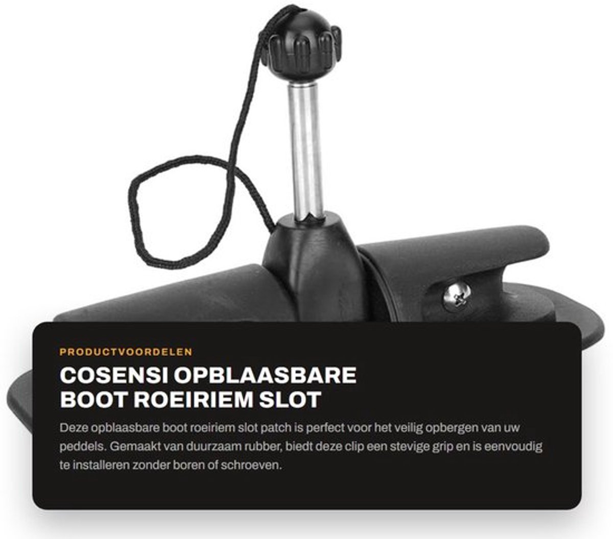 Roeiriem Premium - Opblaasbare Boot Accessoire - Peddelclip - Rubber Houder - Eenvoudig te Installeren - Stevige Grip - Peddelhouder