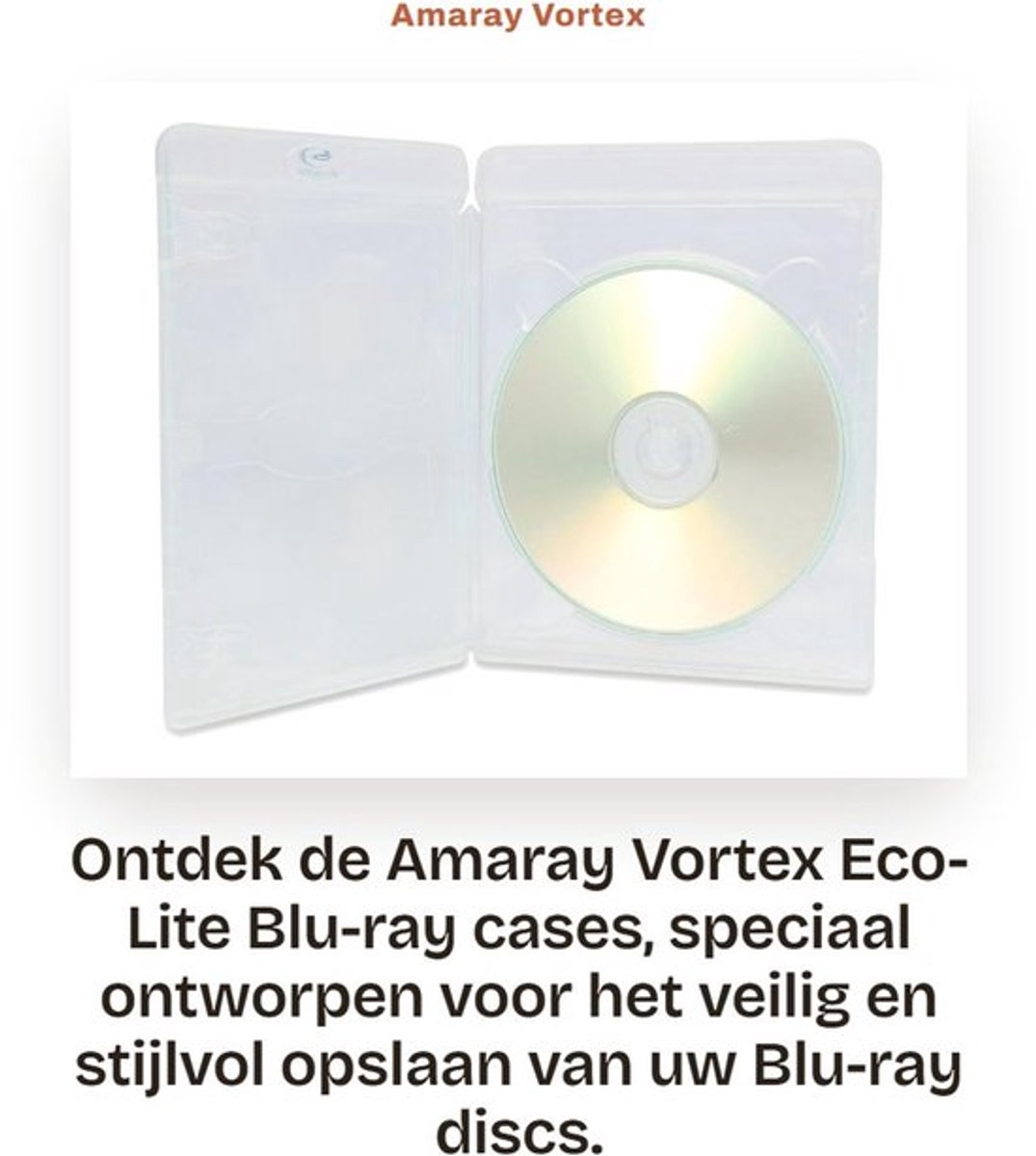 Blu-ray Cases - 5 x Eco-Lite - Transparant - Slim formaat - Schokbestendig - Voor 1-disc - Duurzaam materiaal - Dvd Hoes
