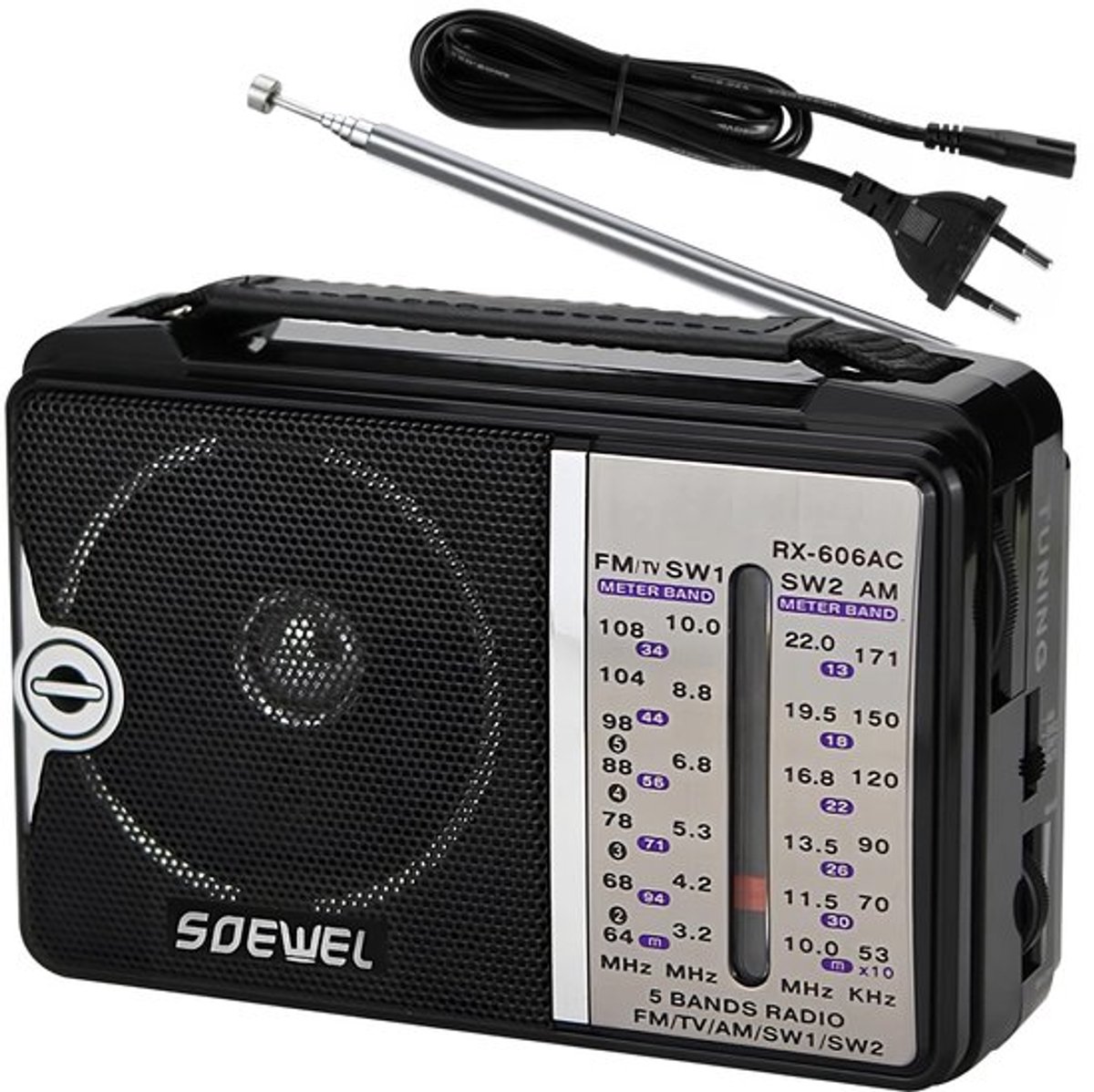 Draagbare Radio Hoog Volume - Retro Radio - Transistor Radio - Mini Radio - Draagbare Radio op Batterijen - 3 Frequenties AM/FM/SW - Retroradio