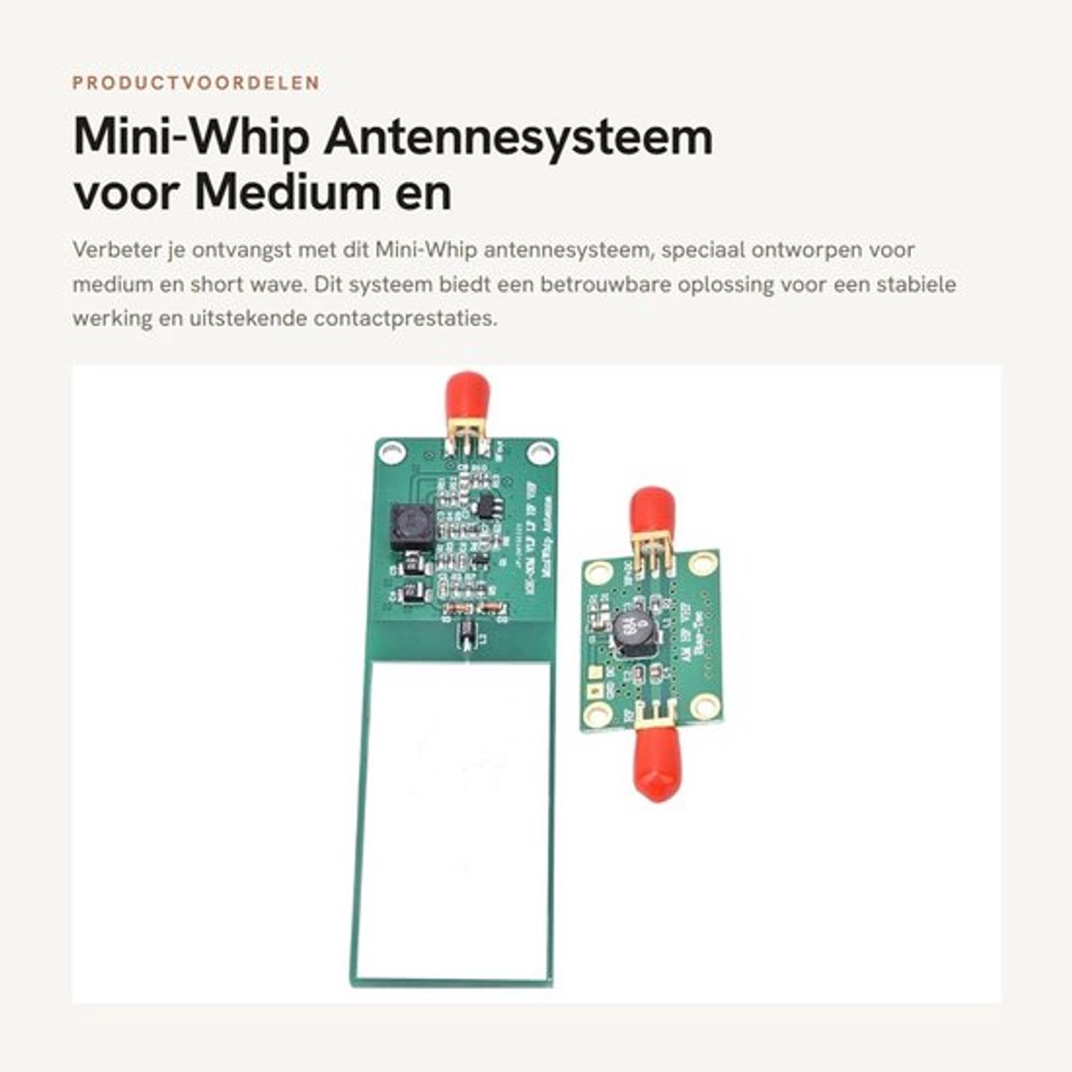 Mini-Whip Antennesysteem voor Medium en Short Wave