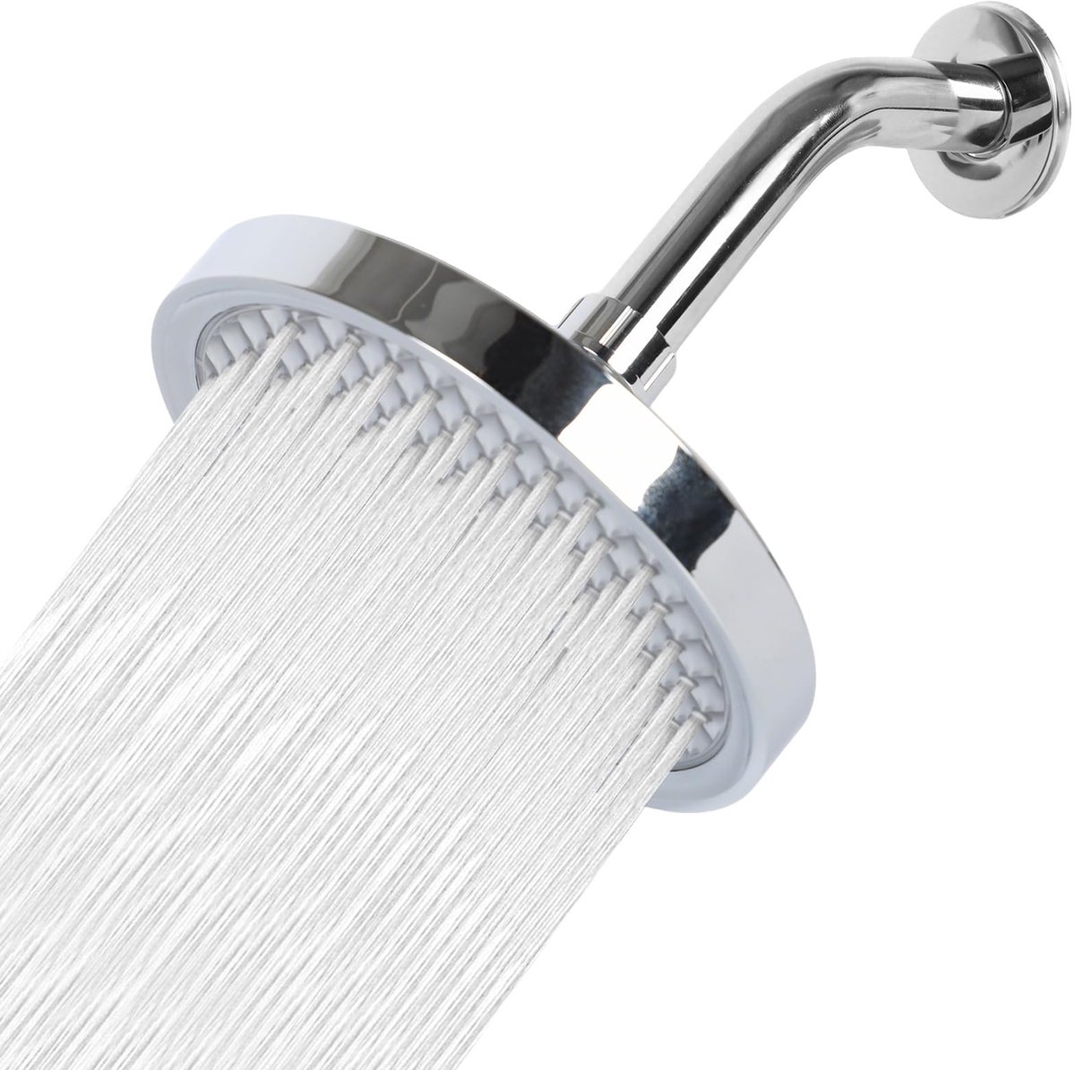SnelShoppen - Regendouchekop 15 cm met Douchearm - Hoge Druk Waterbesparend - Ronde 360° Verstelbare Spaardouchekop - Anti-Kalk Sproeier - G1/2 - Zilv