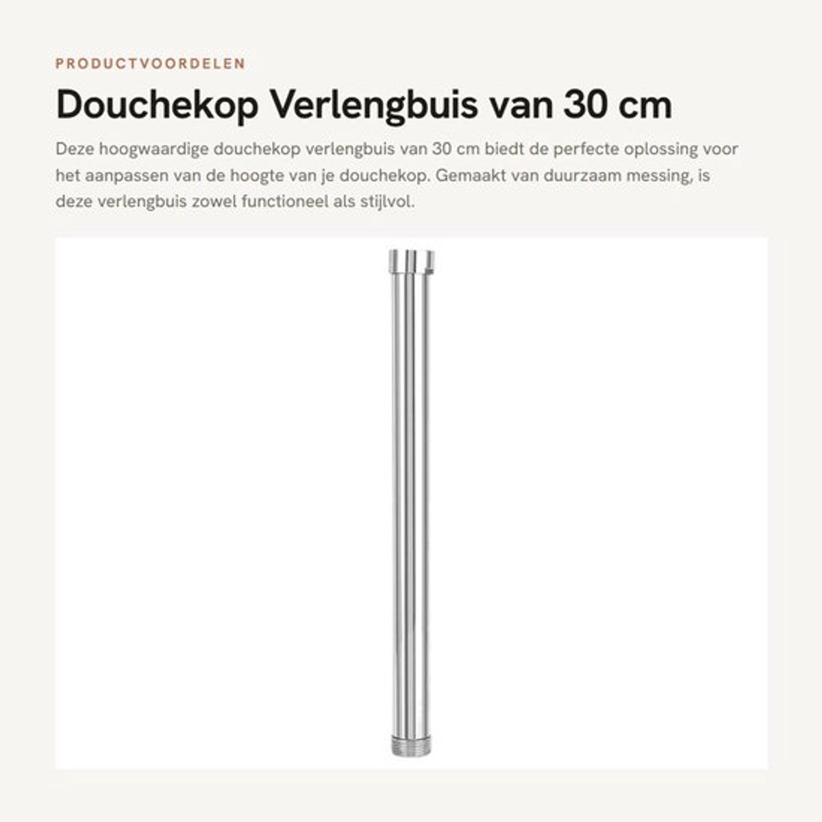 Verlengbuis 30 cm - Douchekop - Messing - Douchearm - Verlengingsarm - Douchestang - G3/4 inch