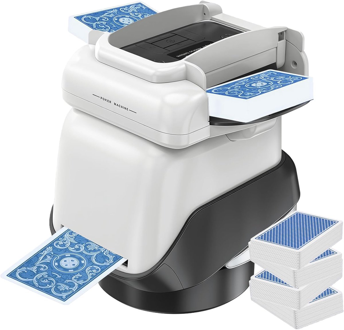 SnelShoppen - Automatische Kaartdeler en Kaartschudder - Elektrische Kaartmengmachine voor 1-4 Decks - Oplaadbaar 2000mAh, Geluidsarm voor Poker, Blac