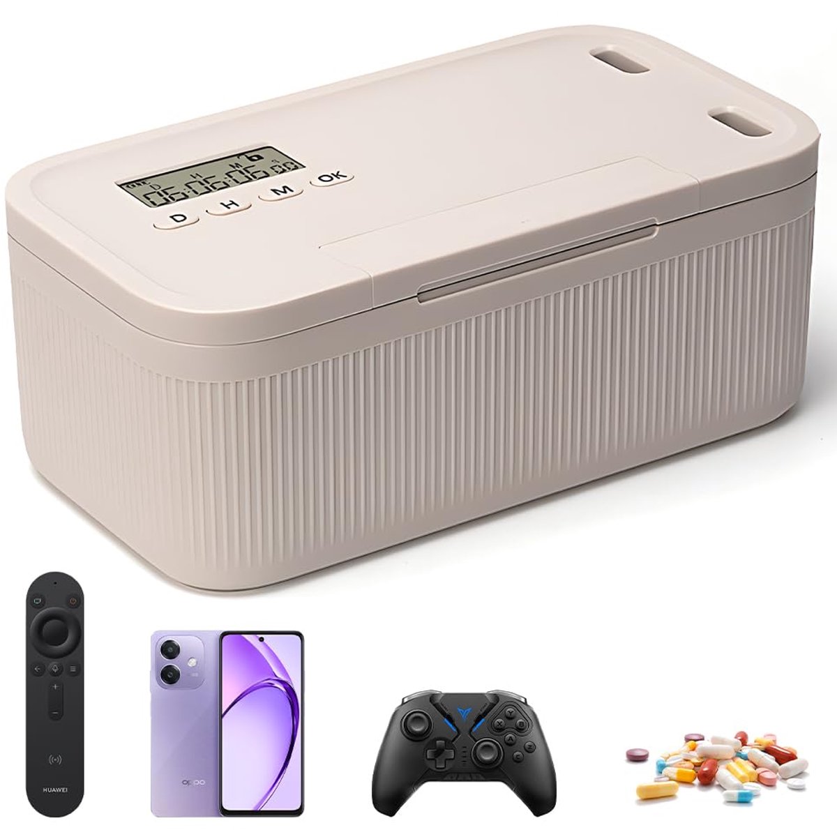 SnelShoppen - Tisslot Box Mobiele Telefoon Kluis met Tijdslot, Afsluitbare Box voor Zelfcontrole en Verslavingsmanagement, Veilig en Handig 23,9 x 13,