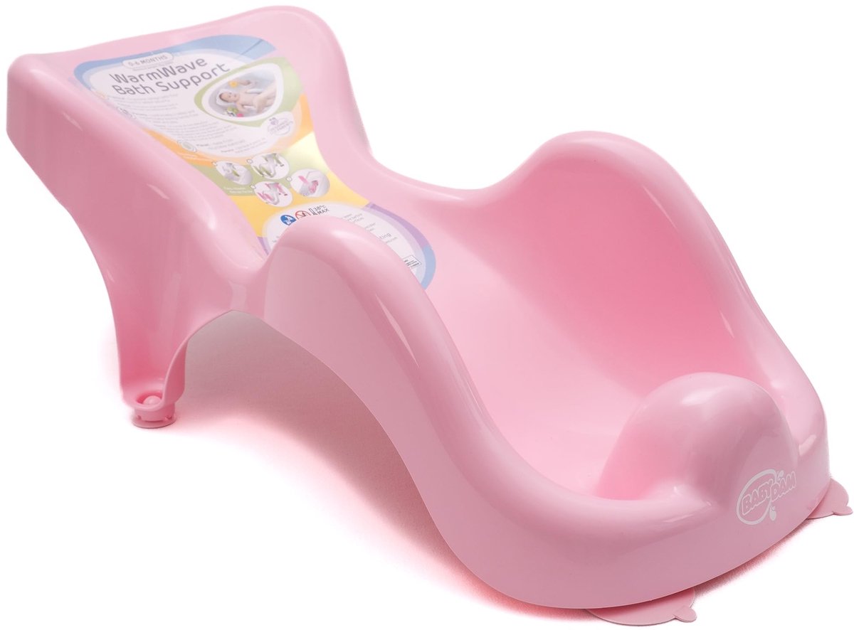 SnelShoppen - WarmWave Babybadzitje met Antislip Zuignappen voor Baby's 0-6 Maanden - Veilig, Roze, Geschikt voor Bad of Douche