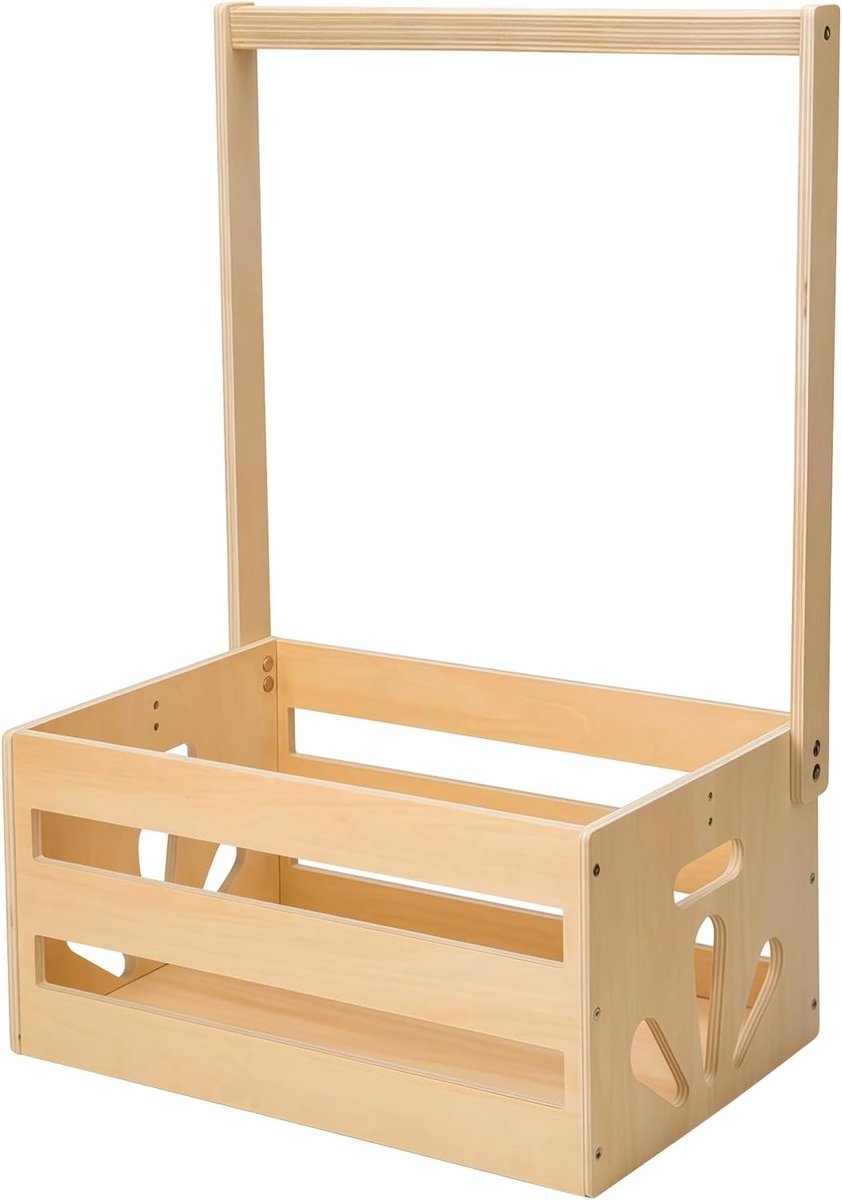 Praktische houten kledingkast voor baby's met handvat, multifunctionele opbergdoos voor kinderkleding en decoratie, ideaal als kraamcadeau voor aanstaande ouders