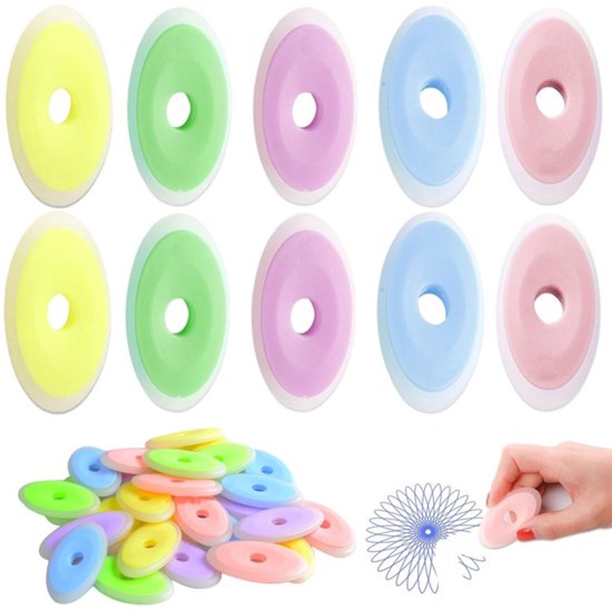 Gummen 20 Stuks - Uitwisbaar - Geschikt voor Warmtegevoelige Inkt - Ergonomisch Ontwerp - Duurzaam Siliconen - Perfect voor Schoolgebruik - Gum