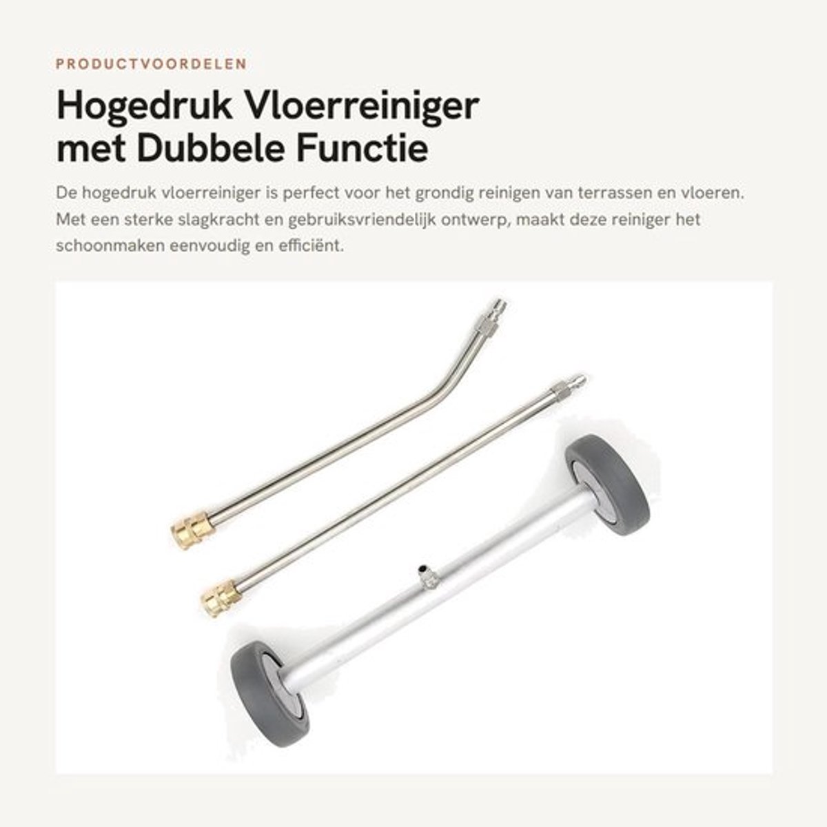 Hogedrukreiniger met dubbele functie - Terrasreiniger - Waterbezemreiniger - 4000 psi - Robuuste kunststof behuizing - Eenvoudige installatie - Waterbezem