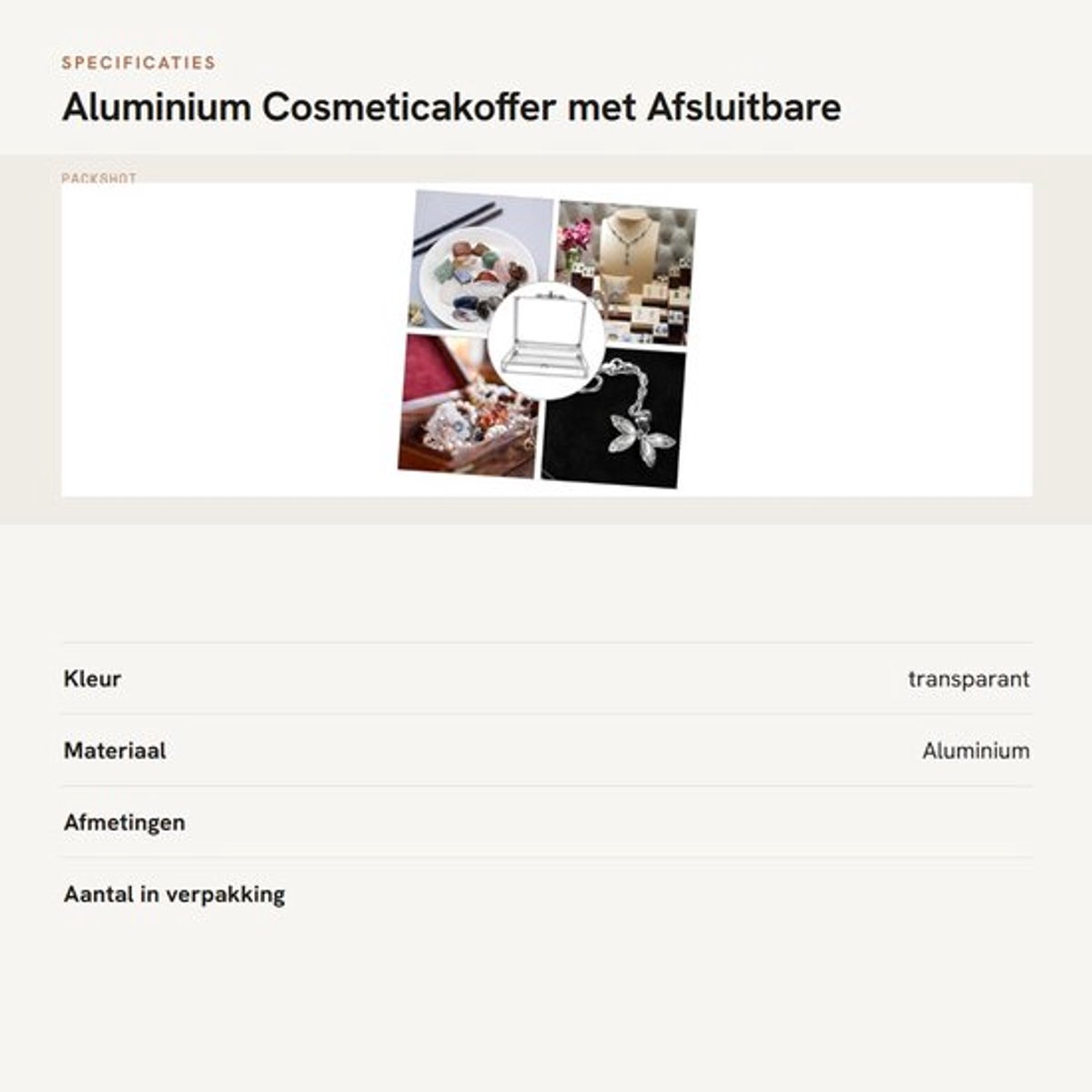Cosmeticakoffer met afsluitbaar mechanisme - Opbergdoos - Make-up koffer - Sieradenvitrine - Draagbare medicijnkast - Ruime binnenruimte - Opbergkoffer