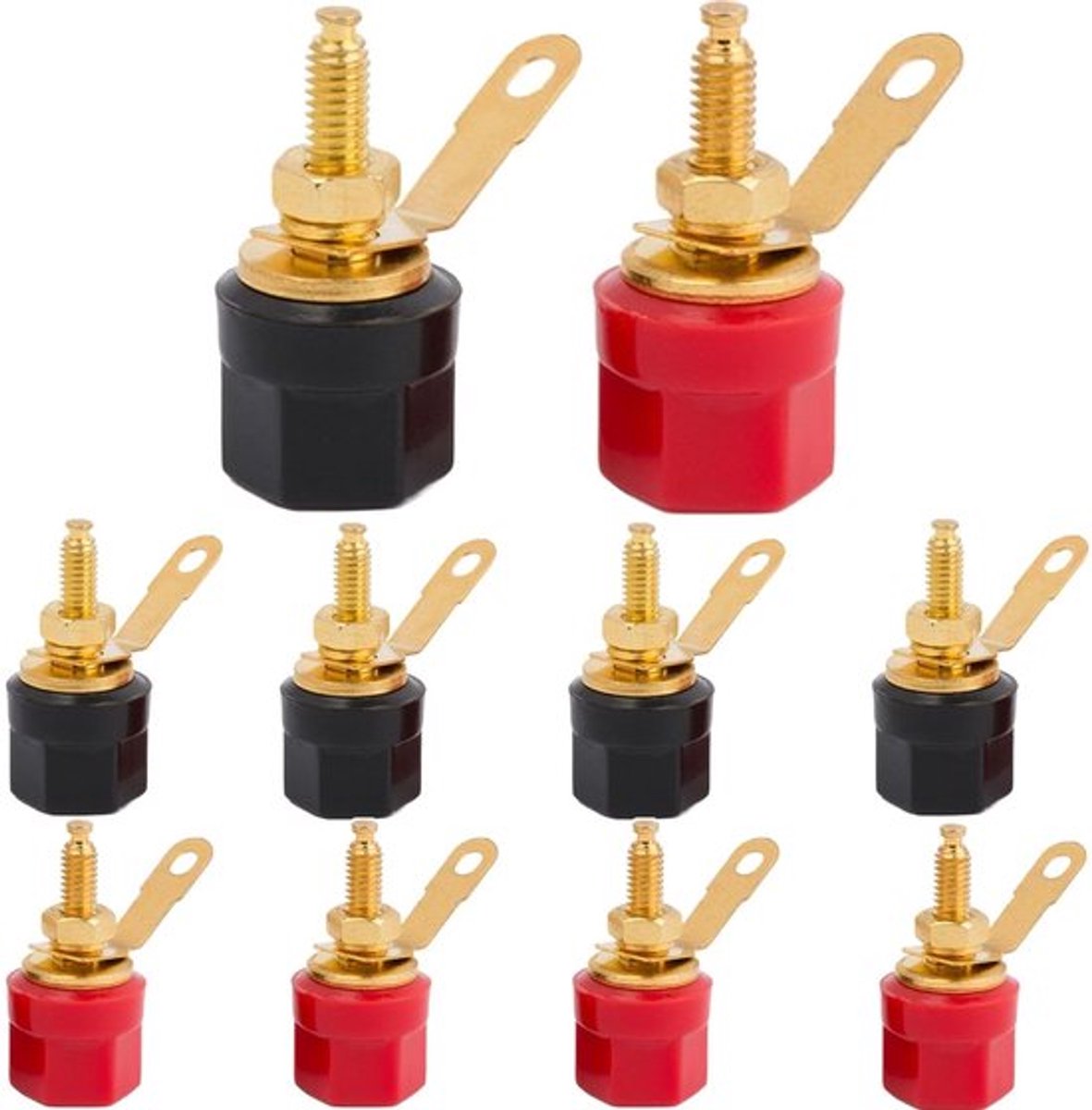 10 Stuks 4mm Banana Plug Terminal Jacks voor Audio Speaker Verbindingen