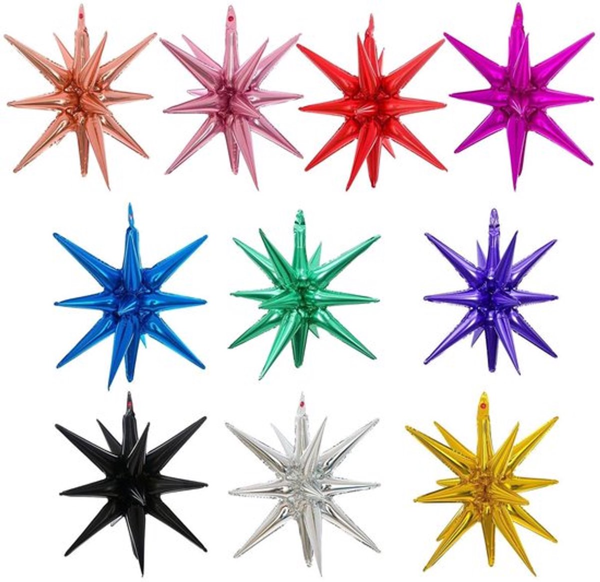Ballonnen 10 Stuks - Aluminium Filmballonnen - Goud/Zilver/Roségoud/Zwart/Blauw/Rood/Roze/Groen/Paarse - Feestdecoraties - Sterballonnen - 22 Inch - Feestballonnen