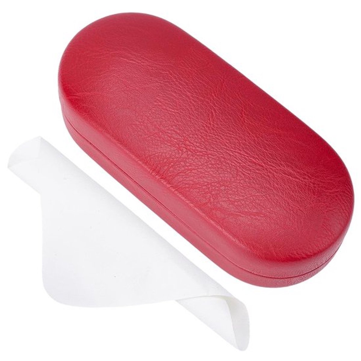 PU Lederen Grote Brillen Case - Hard Shell Zonnebril Etui met Reinigingsdoek