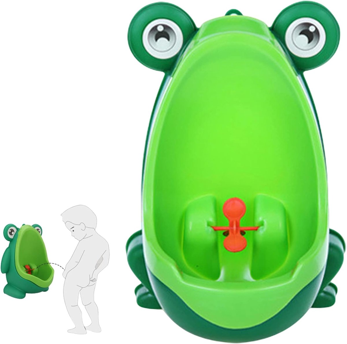 SnelShoppen - Boy Potty Training Urinal voor Kinderen - Schattige Kikker Wandurinal - 30 x 21 x 16 cm - Makkelijk te Installeren met Zuignap - Toilet