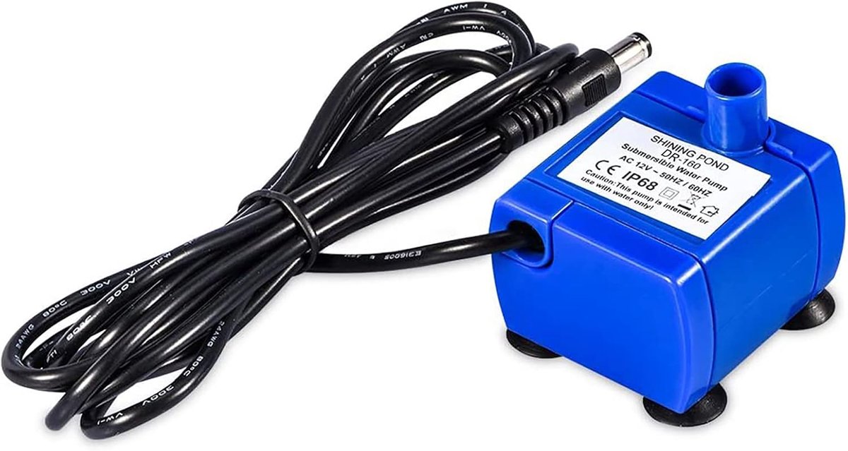Huisdier waterpomp 12 V - ultra stille mini pomp - 1,5 m kabel - perfect voor drinkbakken - SnelShoppen