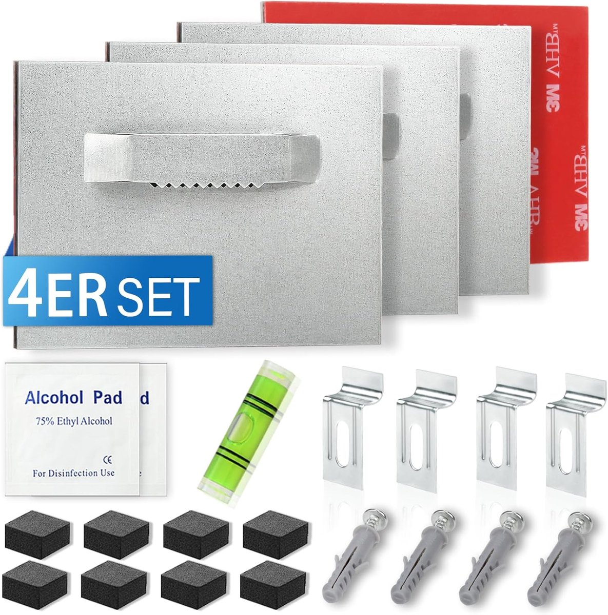 SnelShoppen - Zelfklevende Foto Haken Pack van 4 - Geen Boren - 6 x 8 cm - Tot 6 kg - Perfect voor Foto's, Spiegels & Wanddecoratie - Inclusief Extra