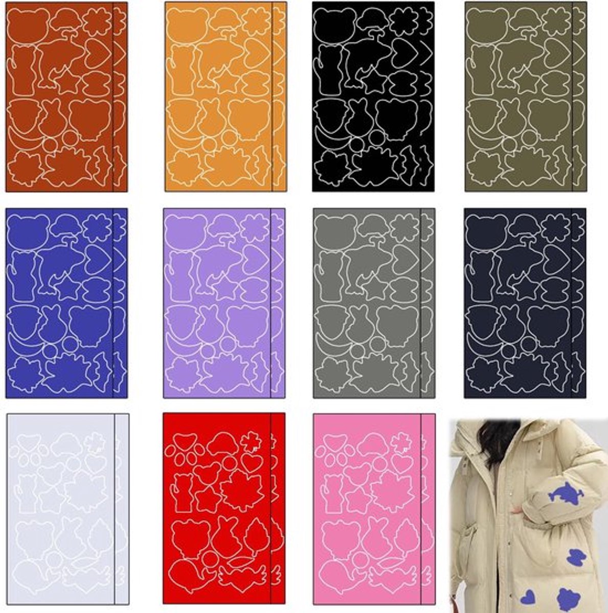 Reparatiepatch 22 Stuks - Zelfklevende Patches - Waterdichte Reparatie - Donsjack/Leer - Multicolor 5,5 x 7,3 cm - Flexibele Oplossing - Reparatiepleister