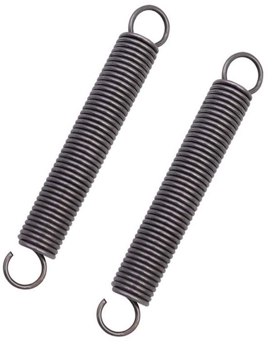 Gecomprimeerde Veer 60mm - Trekveer met Dubbele Haak - Veerstaal - Bevestiging Accessoires - 2 Stuks - Sterke Elasticiteit
