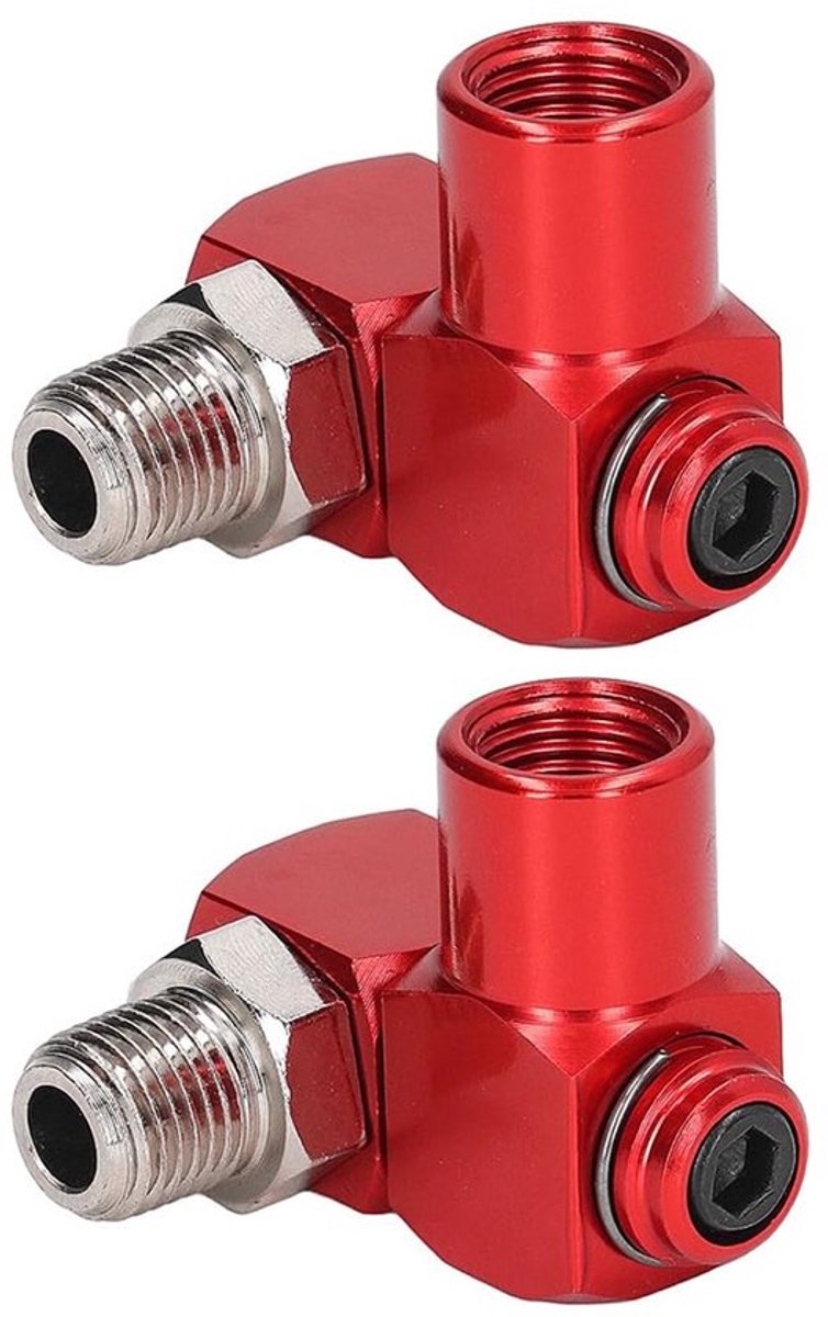 Luchtslang Connector - 360 Graden Draaibaar - Duurzaam Aluminium - Pneumatische Gereedschapsadapter - Voor Klusprojecten - 2Packs