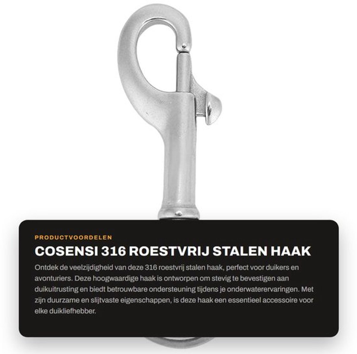 Haak 316 Roestvrij Staal - Swivel Eye - Snap Bolt - Duikaccessoire - Lichtgewicht - Slijtvast en Duurzaam - Duikhaak