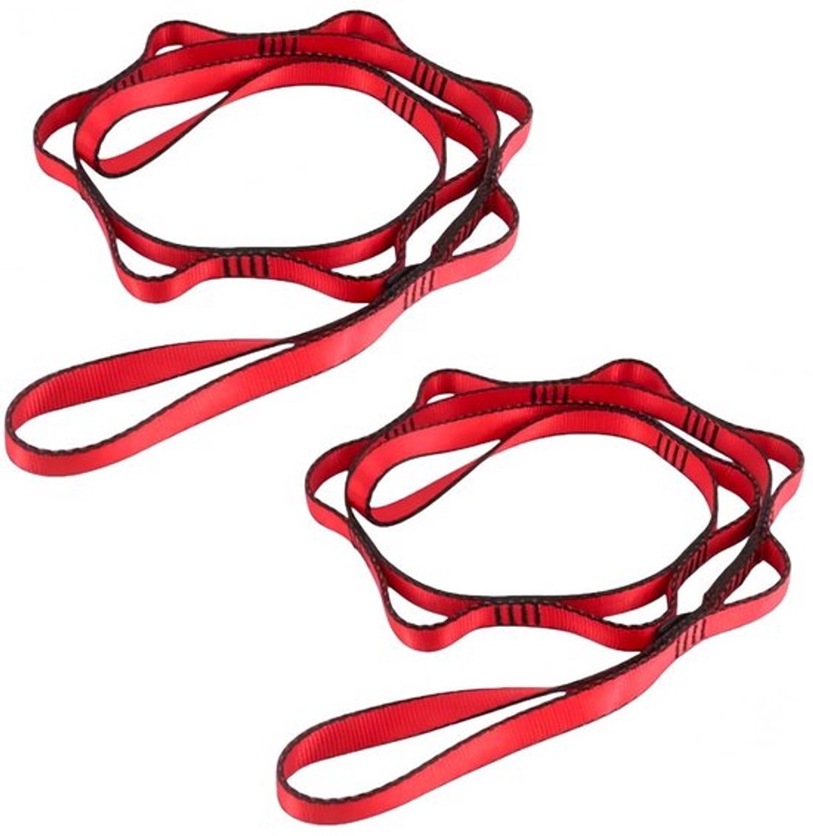 Yoga Hangmat Verlengband 1,1 m - Verstelbare Klimsling - Daisy Chains - 2 Stuks - Polyester - Rood - Hangmatband