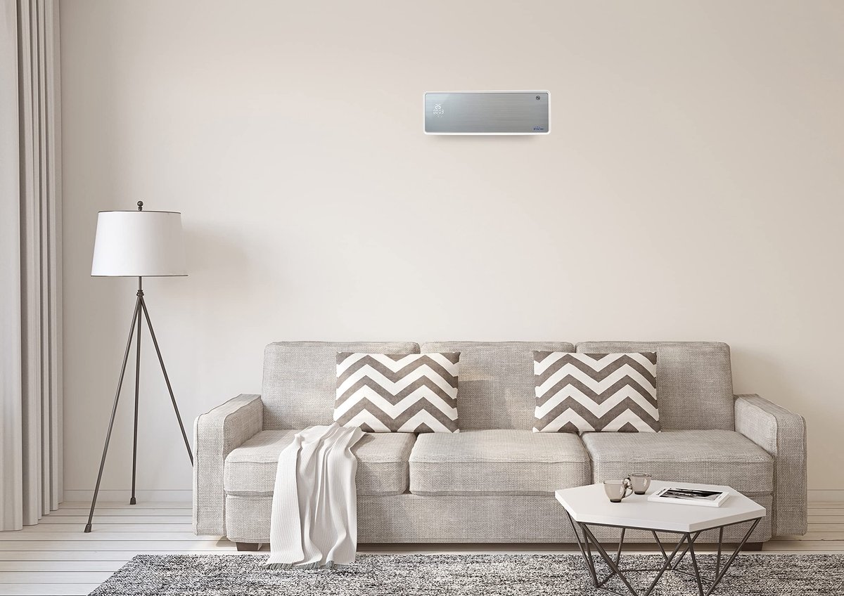 SnelShoppen - Keramische Wandverwarming Split-Formaat voor Badkamers 10-20 m² met Oscillerende Afstandsbediening Hoti M80 Purline