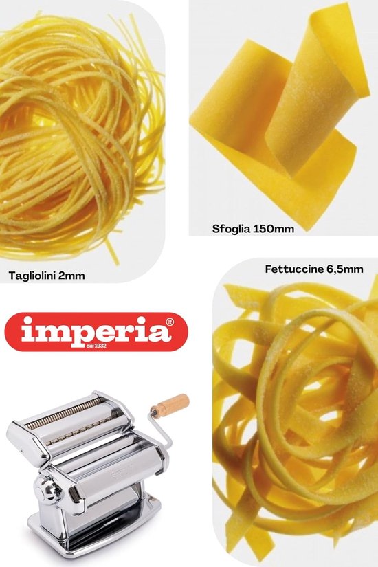 Pastamachine Staal - Verse Pasta Maker - Zelf Pasta Maken - 100% Gemaakt in Italië - 150 mm Breed - Chroom van Pastamachine — afbeelding 5