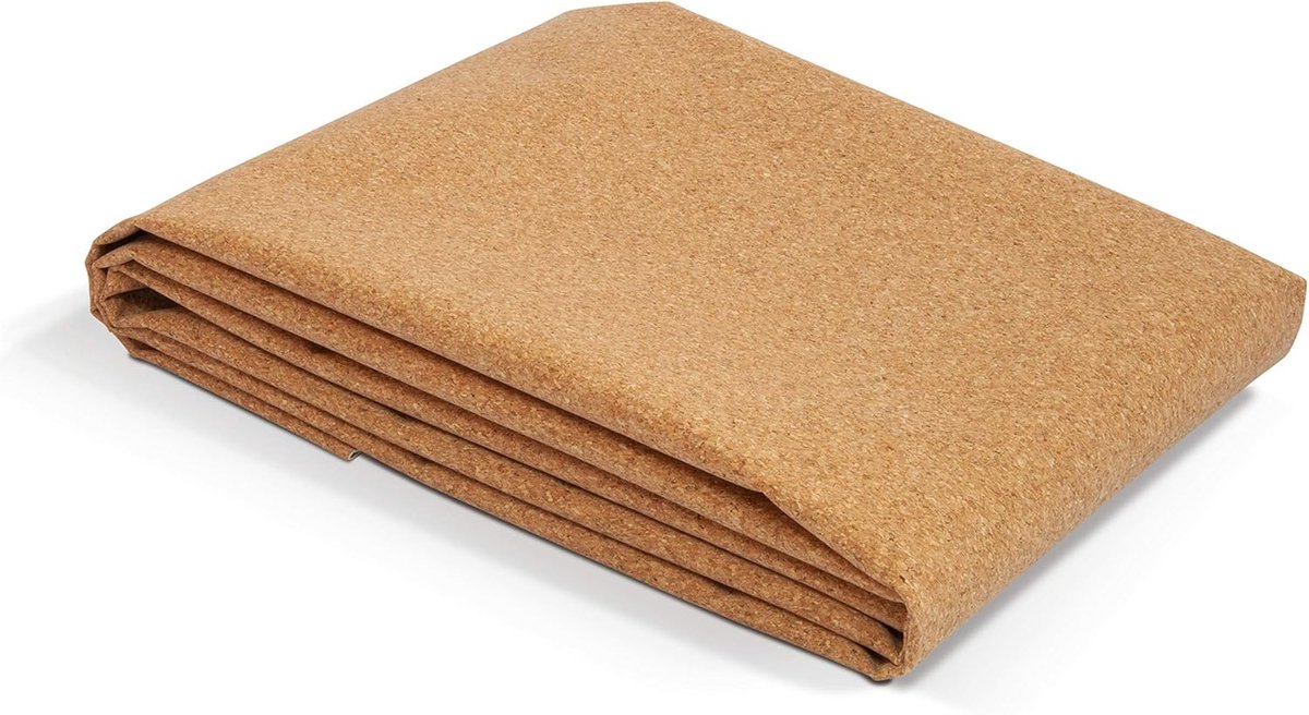 SnelShoppen - Reis yogamat van kurk opvouwbaar incl. yogatas - Veganistisch, vrij van schadelijke stoffen, anti-allergeen - 1 mm matdikte voor thuis e