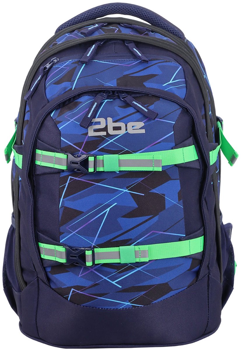 2be New Ergonomisch Schoolrugzak met 15 inch laptopvak - Marineblauw - Marineblauw