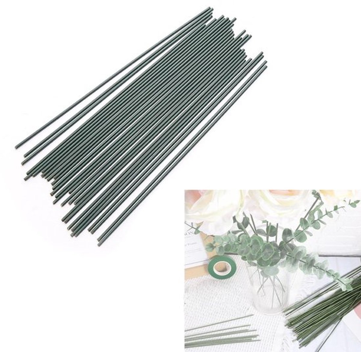 Kunstmatige Bloemen Stengels - DIY Ambachten - 100 Stuks - Draad Krans Maken - Kunstplante